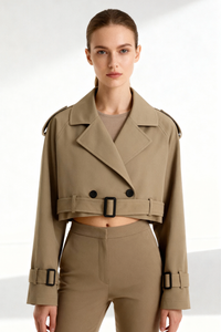 Sienna Cropped Trench - Brown