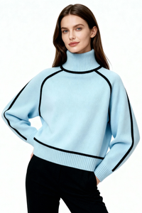 Valerie Edge Turtleneck - Blue