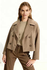 Valora Cropped Coat - Brown