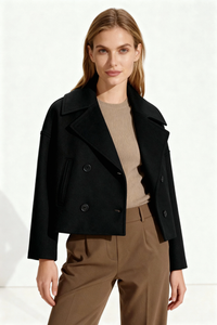 Valora Cropped Coat - Black