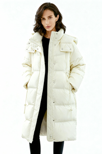 Livia Long Down Puffer Jacket - Creamy White