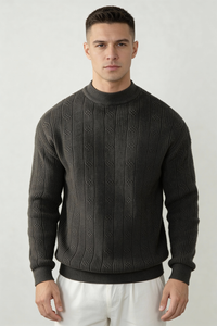 Lorenzo Lyocell Crew Neck Sweater - Gray