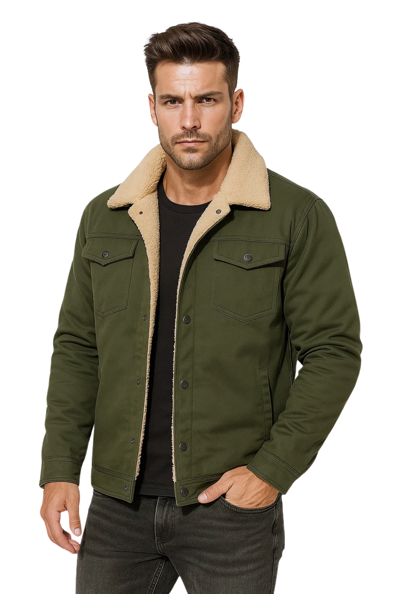 ALPINE TRUCKER JACKET  - ARMY