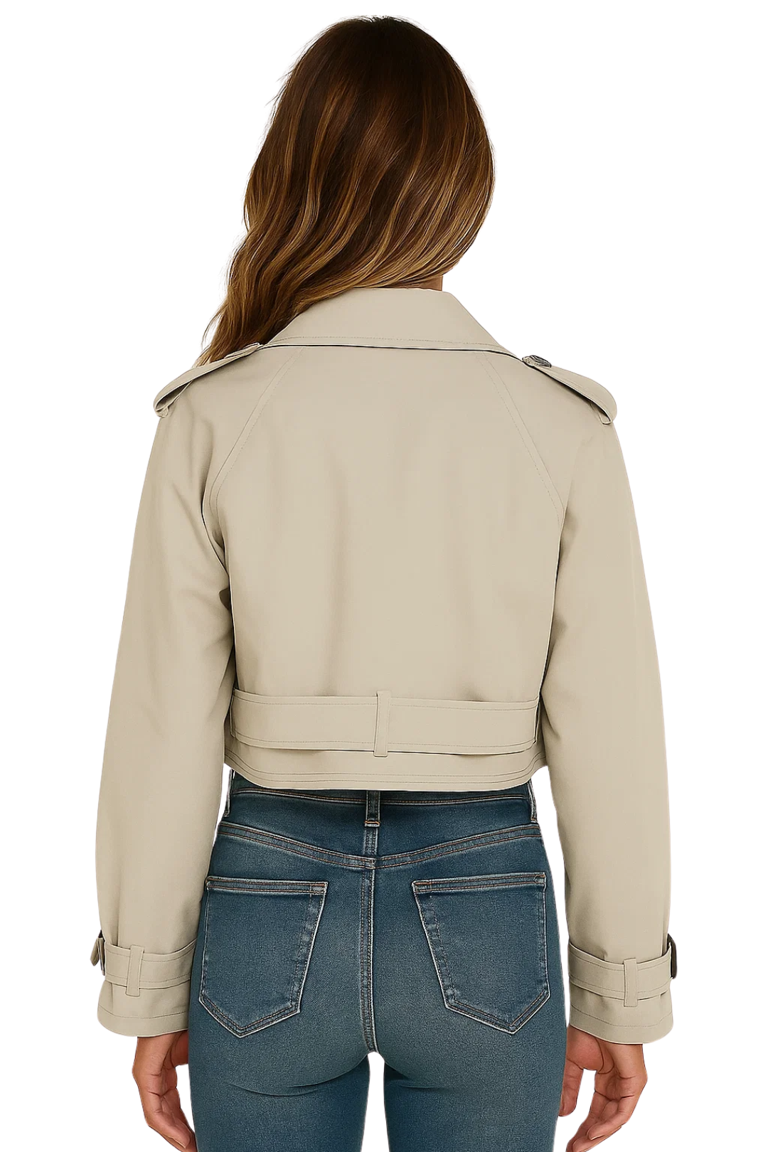 SIENNA CROPPED TRENCH - GRAY
