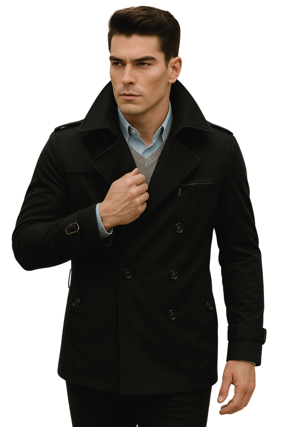HARRISON TRENCH COAT - BLACK