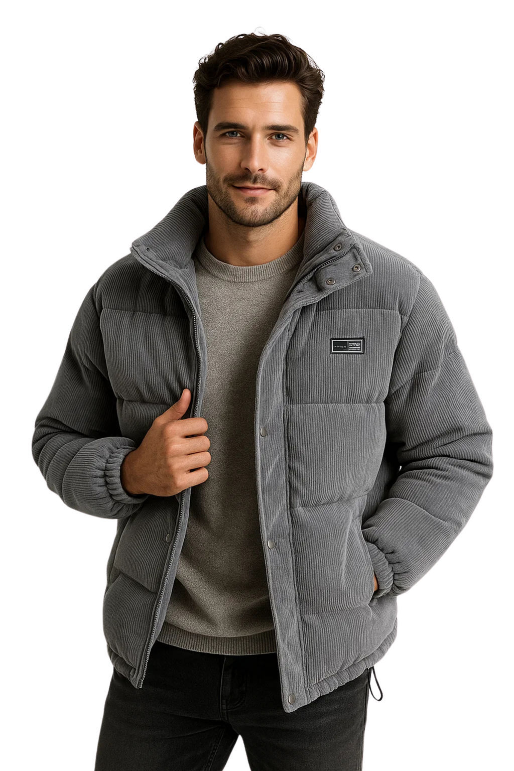 NORDSTONE CORD PUFFER - GREY