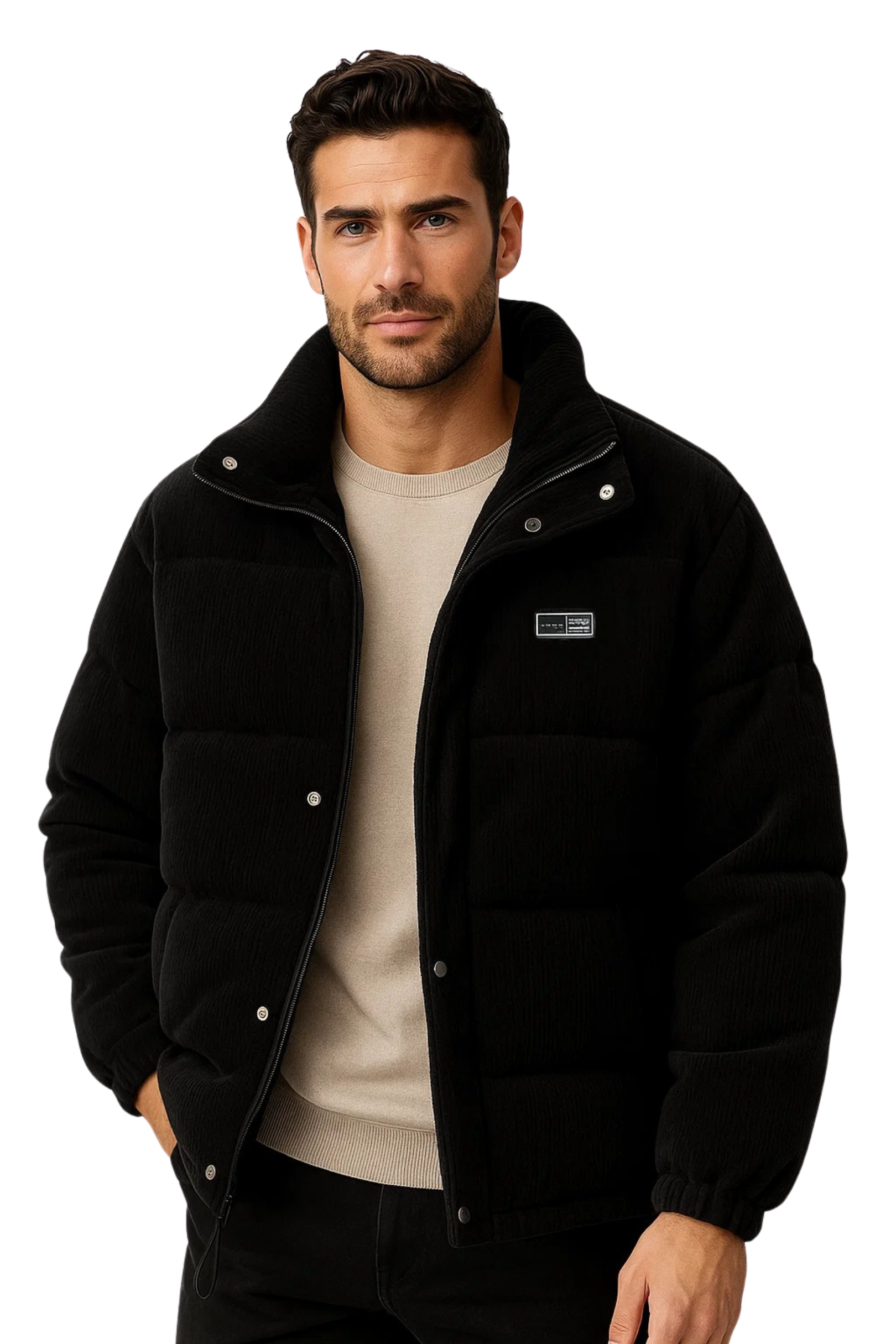 NORDSTONE CORD PUFFER - BLACK