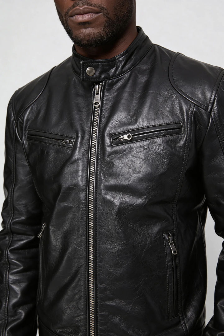 Malvion Leather Jacket - Black