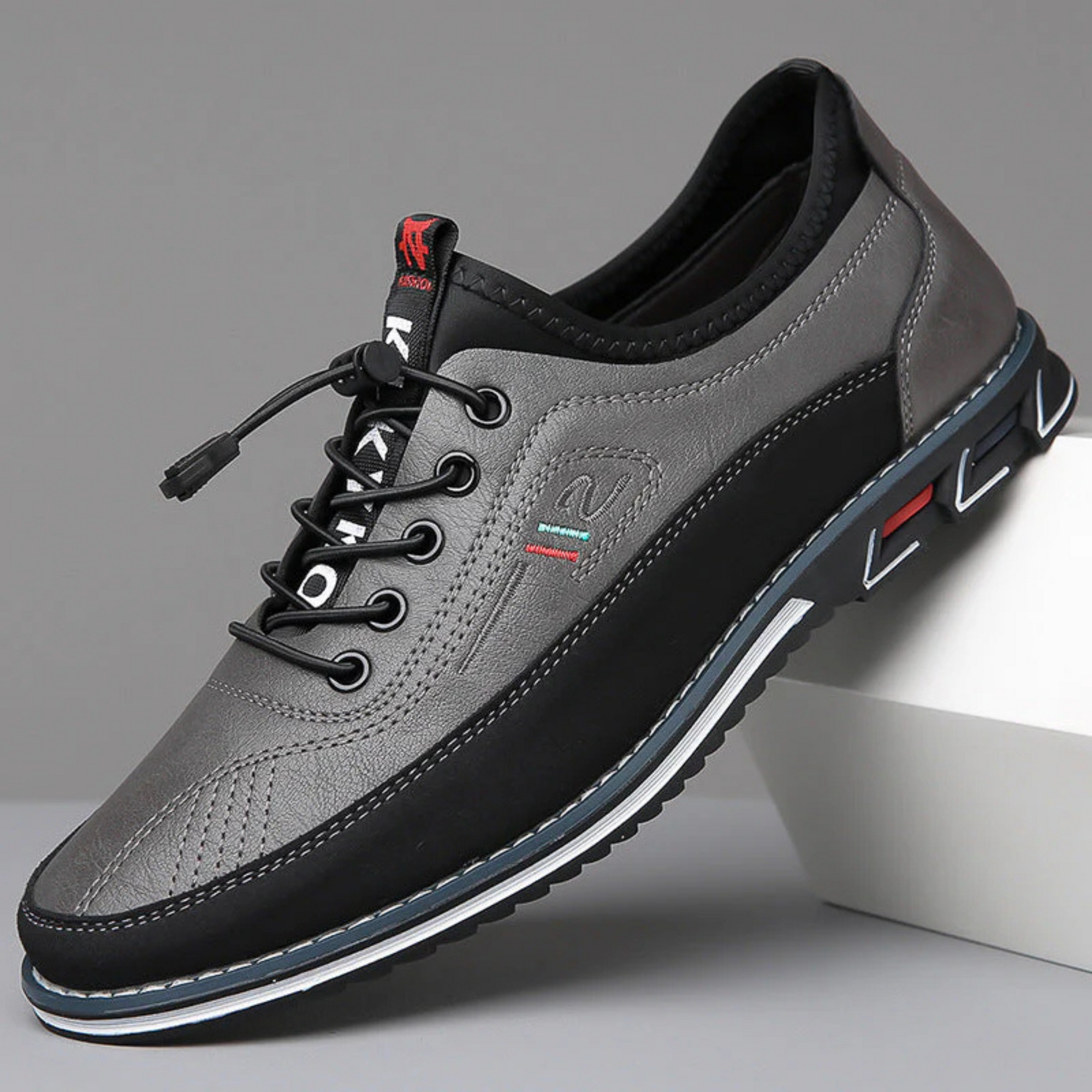 Oxford Handcrafted Leather Shoes - Gray