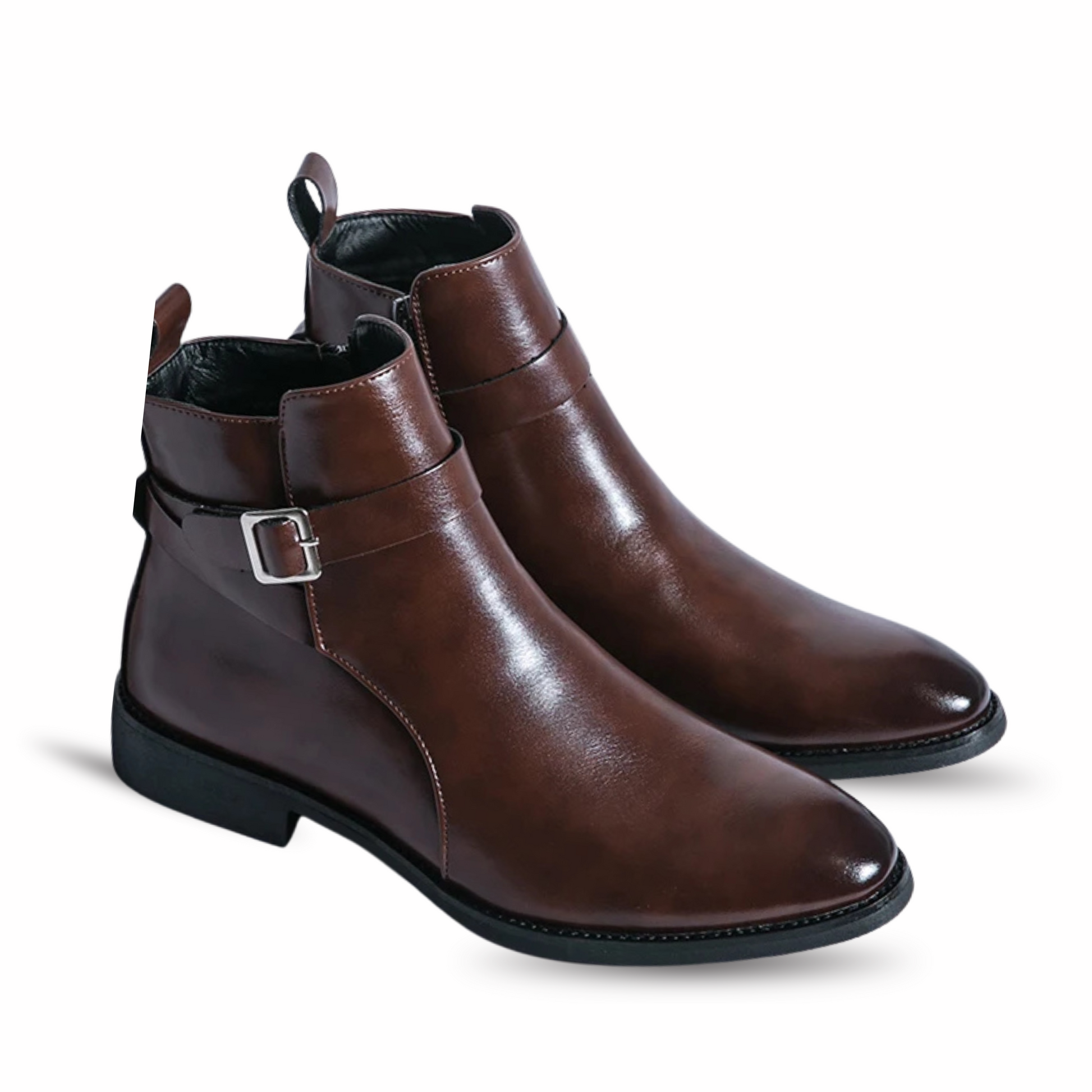 BEAUMONT BUCKLE BOOTS - CHESTNUT
