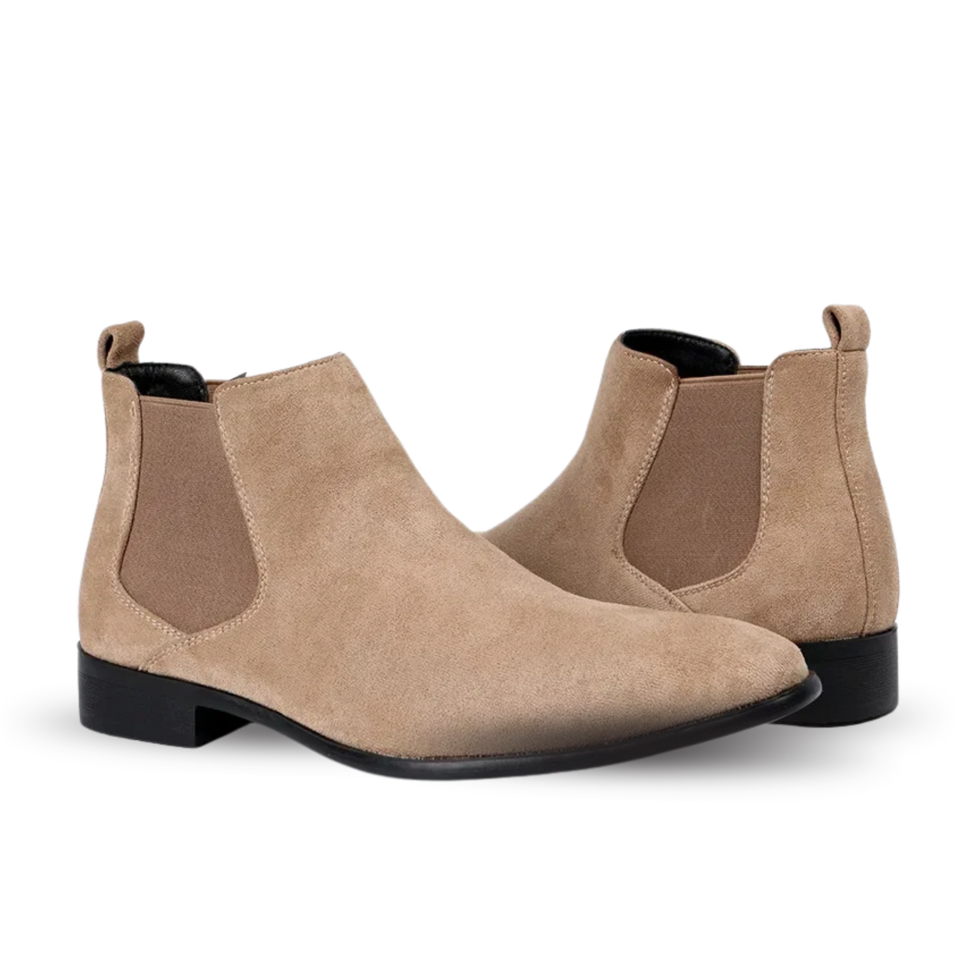 VALENCIA CHELSEA SUEDE BOOTS - BEIGE